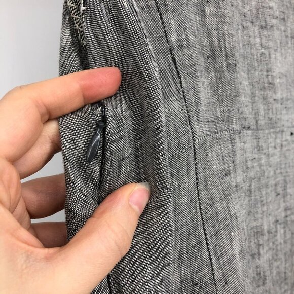 SPORTMAX grey Sleevless knot front pure linen above knee dress A  line - Picture 11 of 15